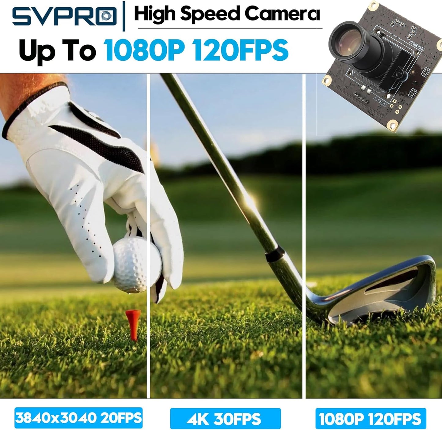 SVPRO 1080P 120fps Hoge Snelheid Camera Module 12MP 4K 30fps Industriële Video Camera met M12 Lens 25mm Brandpuntsafstand Smalle Hoek UVC Beveiliging Monitoring Camera voor PC Laptop Raspberry Pi