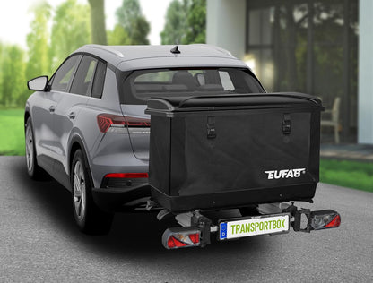 EUFAB 11651 Transportbox voor fietsendrager, 350 l, zwart