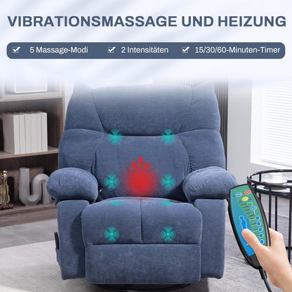 Relaxstoel – Massagestoel – Fauteuil – Elektrische Lounge Chair – Massagezetel – Met Massage- En Warmtefunctie – Verstelbaar Tot 145° Ligstand