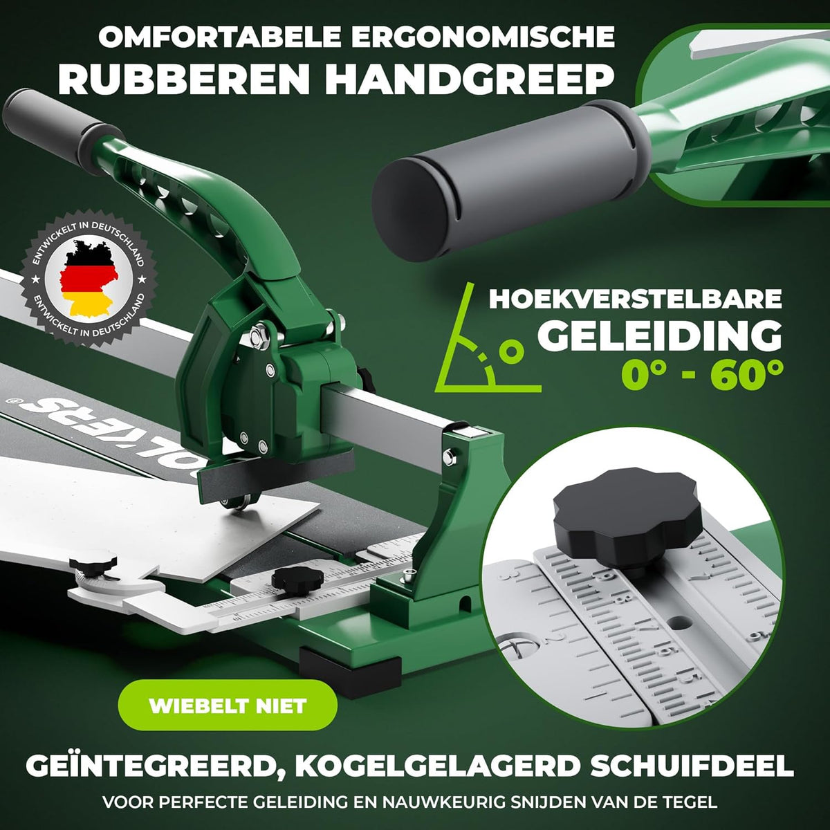 ProCut M 800 tegelsnijder - tegelsnijder met 800mm snijlengte - precieze sneden dankzij hardmetalen snijwiel met kogellager - tegelsnijmachine met magnetische breekstempel
