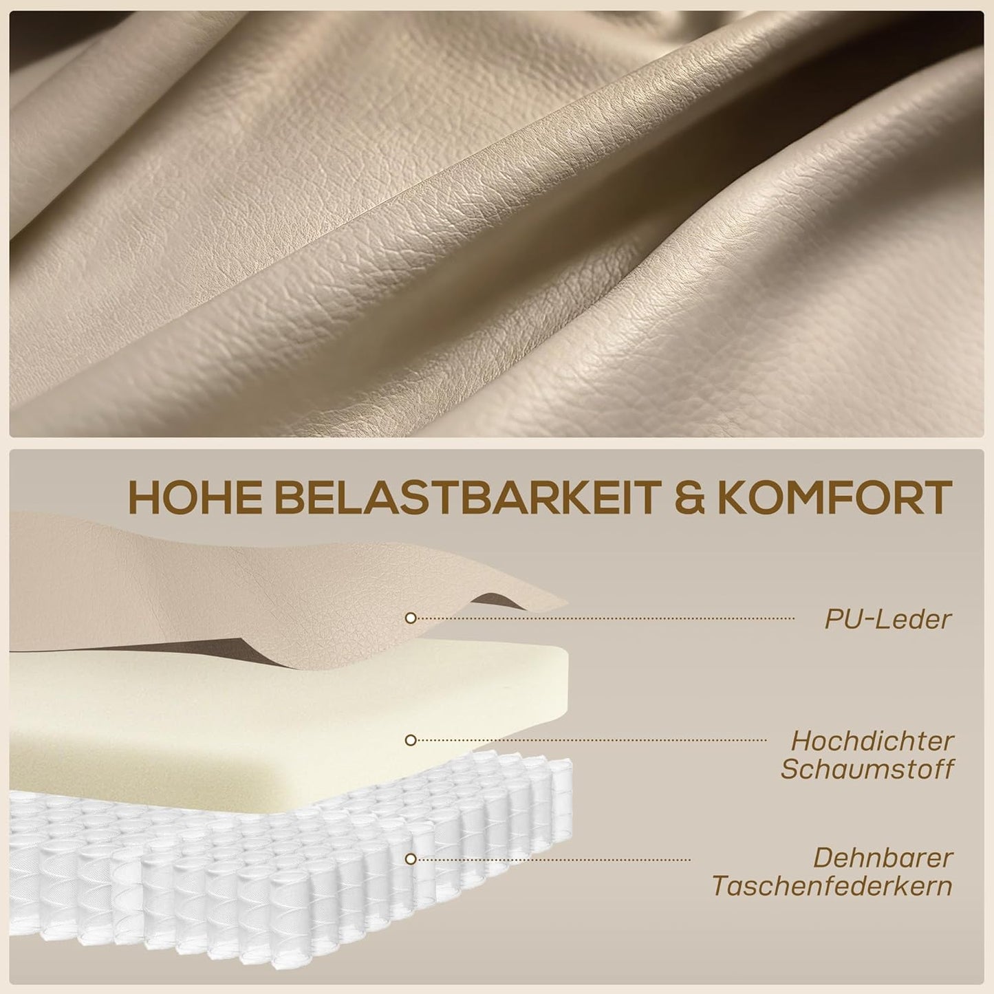 HOMCOM Massagestoel TV-stoel Relaxstoel met warmtefunctie, ligstoel met afstandsbediening, bekerhouder, crèmewit 85 x 94 x 104 cm