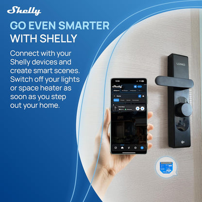 LOQED Touch Smart Lock Deurslot, zwart, elektronisch deurslot, voordeur, 256 bit encryptie, Smart Home huisdeurslot + smartphone-app, slim deurslot, elektrisch