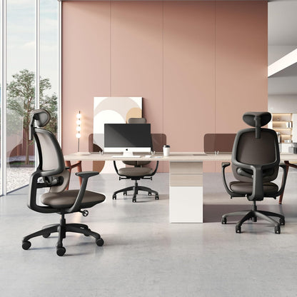 hjh OFFICE Professionele bureaustoel RI-COVER stof/netstof Grijs