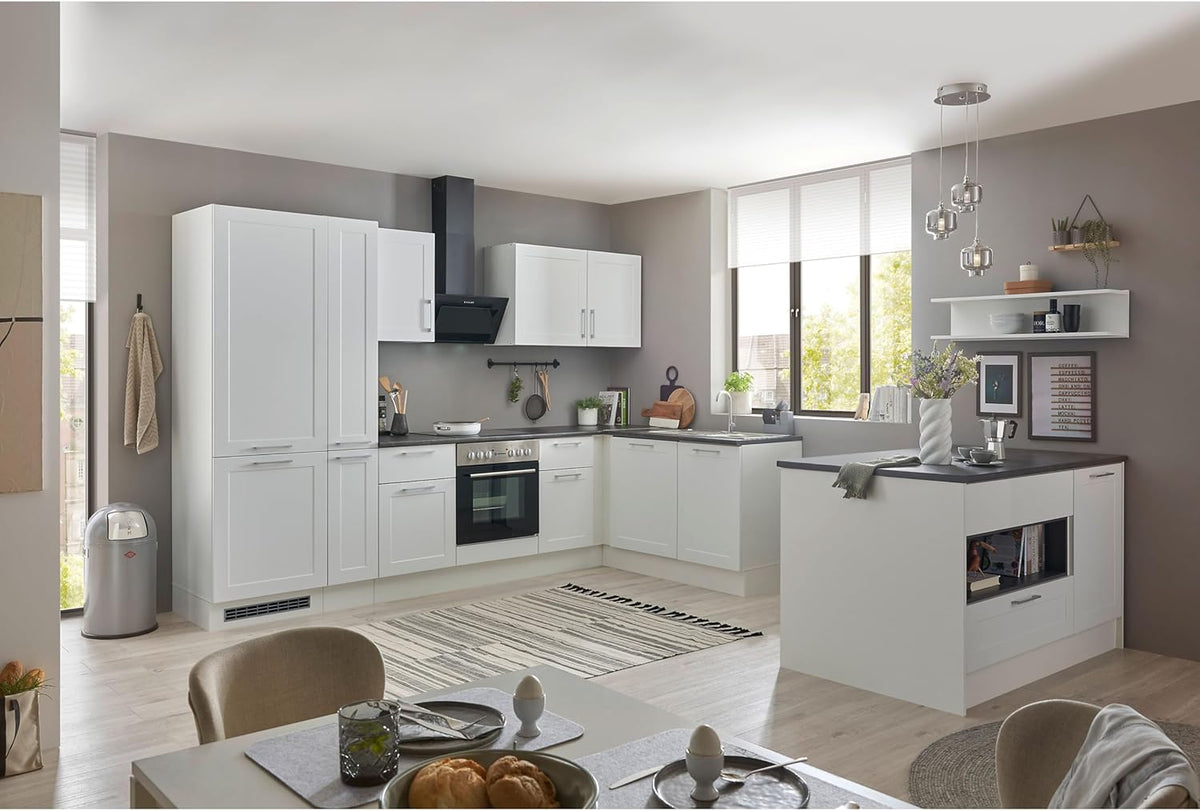 Keukeneiland – Kücheninsel – Keukenblok – Keukentrolley – Werkbank – Modern Mat Wit – Metallic Bruin Werkblad – Ruime Opbergruimte – 145 x 90 x 90 cm
