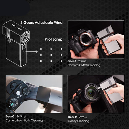 VSGO Elektronische Luchtblazer Draagbare Oplaadbare Perslucht Stofzuiger 100000 RPM Palm Turboblower Handheld Vacuüm voor Auto, Camera, Lens, Toetsenbord, Laptop en Drone Reiniging