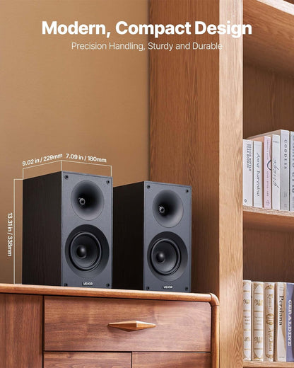 Passieve Boekenplankluidsprekers – Boekenplank Speakers – Stereoluidsprekers – Hifi Speakers – Luidsprekerset – 1 Paar – MDF Houten Behuizing – 300 W, 5,25 Inch Woofer En 1 Inch Tweeter