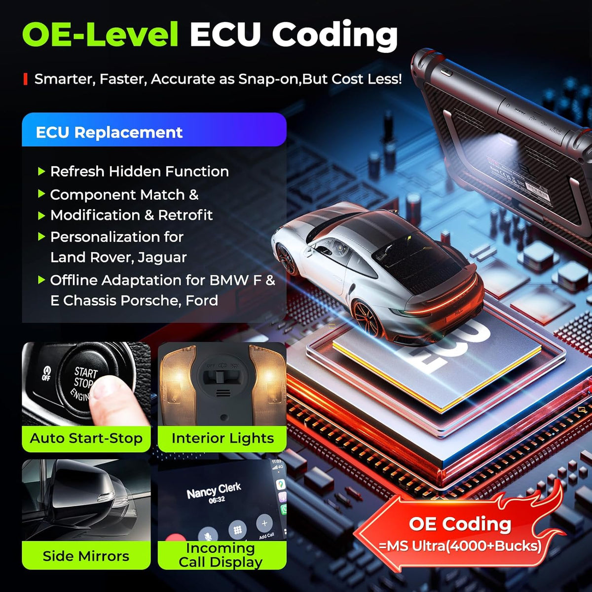 Autel MaxiCOM MK808K-BT OBD2 diagnoseapparaat auto: bidirectioneel zoals MK900-BT MK808BT Pro, upgrade van MX808S MK808S MK808BT autodiagnoseapparaat auto, 28+ dienst, alle systemen, Android 11, BT506