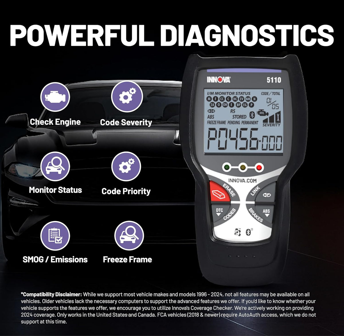 OBD2 Codelezer – Auto Diagnosetool – Foutcodelezer – Motorcode Scanner – ABS Scanner – Emissiestatus Controleren – Inclusief Gratis RepairSolutions2 App