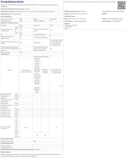COMFEE RCC102WH2EU(E) Vrijstaande vrieskast, 99 l, om te zetten in vriezer, inverter, 4 sterren, geschikt voor de garage, wit [energieklasse E]