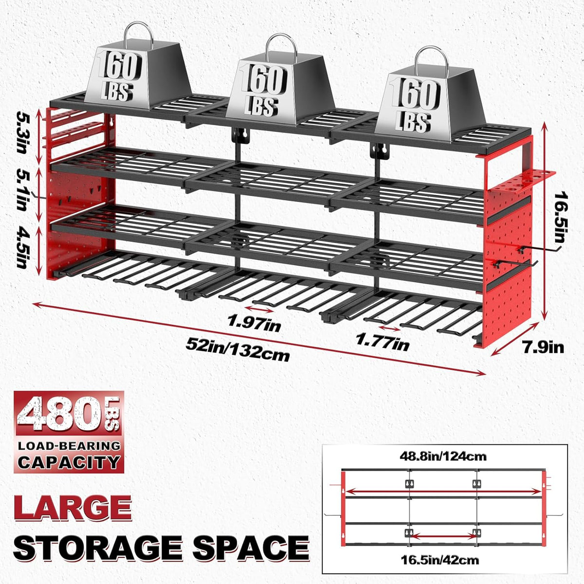 Organizer voor elektrisch gereedschap (rood, 12 boorhouders)