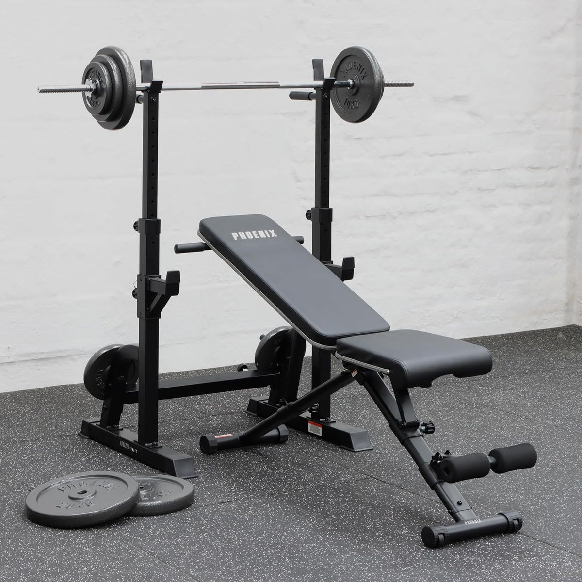 Phoenix Fitness Adjustable Bench - Folding Weight Bench for Full Body Workout - 362kg Strength Training Bench for Home Gym - Utility Slope Decline Flat Bench for Weightlifting - QUORE