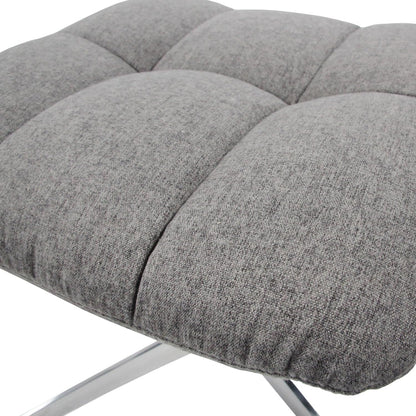 HJH OFFICE 670934 retro kruk SARANTO stof grijs Home-Office kruk in hoogte verstelbaar