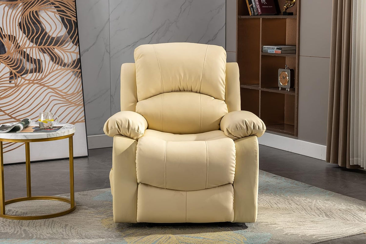 Astan Hogar Relaxstoel met handmatige helling (nulwandsysteem), massage en thermotherapie, model Ramón AH-AR30910CR, crèmekleurig