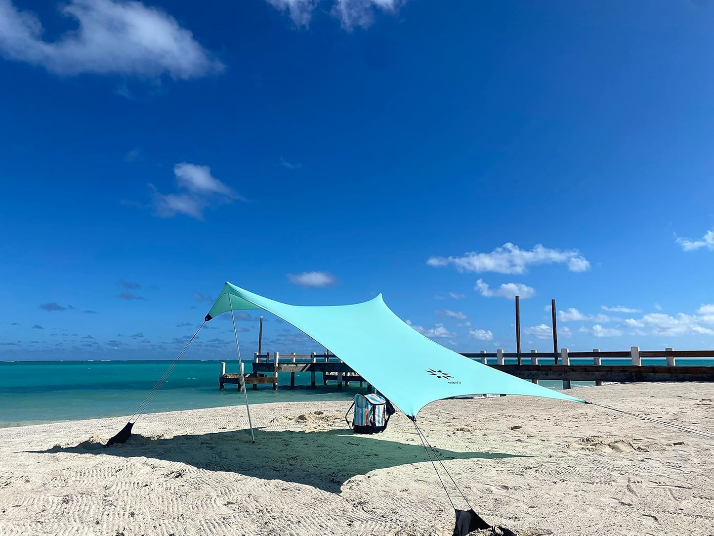 Neso Tents Beach Tent with Sand Anchor, Portable Awning, Sunshade, 2.1 x 2.1 m, Patented Reinforced Corners, Sea Foam