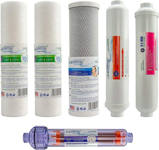 Supreme Omgekeerde Osmose Filter Kit - Supreme Osmose Filter - Drinkwatersysteem - Drinkwaterfilter - Osmose Filter - Membraan Filter - Osmose Systeem - Membraan - Water Filter (RO7)