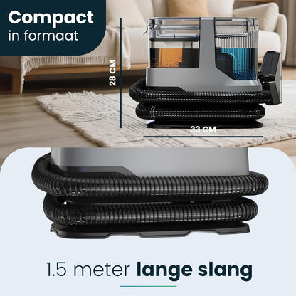 Tapijtreiniger – Vlekkenreiniger – Stoffenreiniger – Bekledingsreiniger – Meubelreiniger – Krachtige 17.000 kPA Zuigkracht – Zelfreinigende Functie Met 1,5 Meter Slang