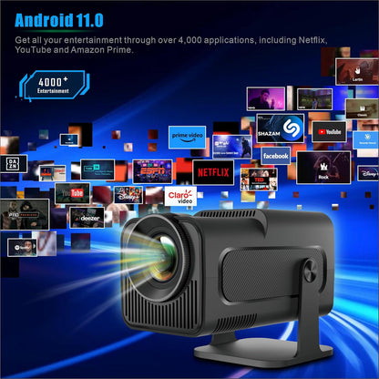 Mini-beamer Auto Keystone – EVISTR Smart, 1080p, draagbaar, thuisbioscoop, wifi, 6 BT 5.0, ondersteuning 180°Flip, 230 ANSI, bluetooth-projector voor telefoon, pc, laptop, PS5, HDMI, USB