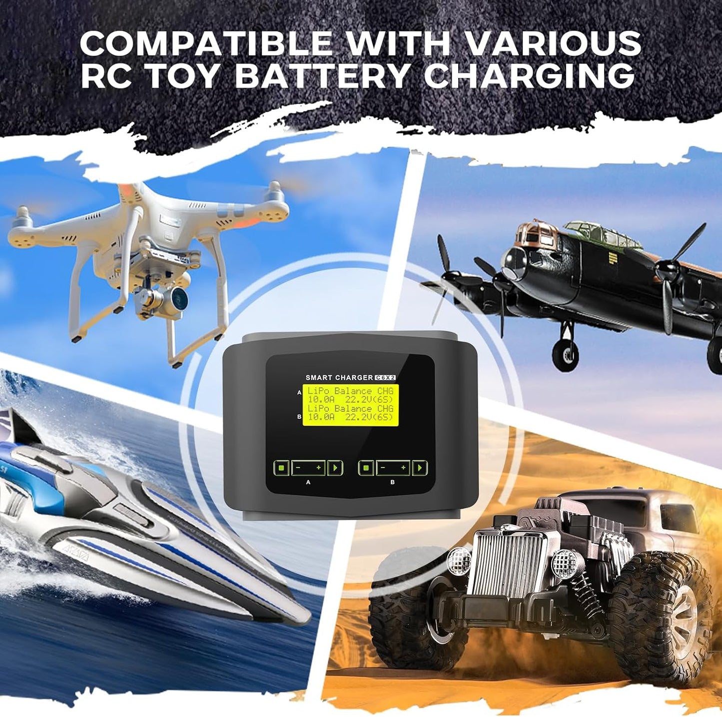 LiPo Oplader Duo – RC Oplader – Acculader – Balance Charger – LiPo Charger – Dubbel Kanaal – Veiligheid met Overbelasting- en Temperatuurbeveiliging