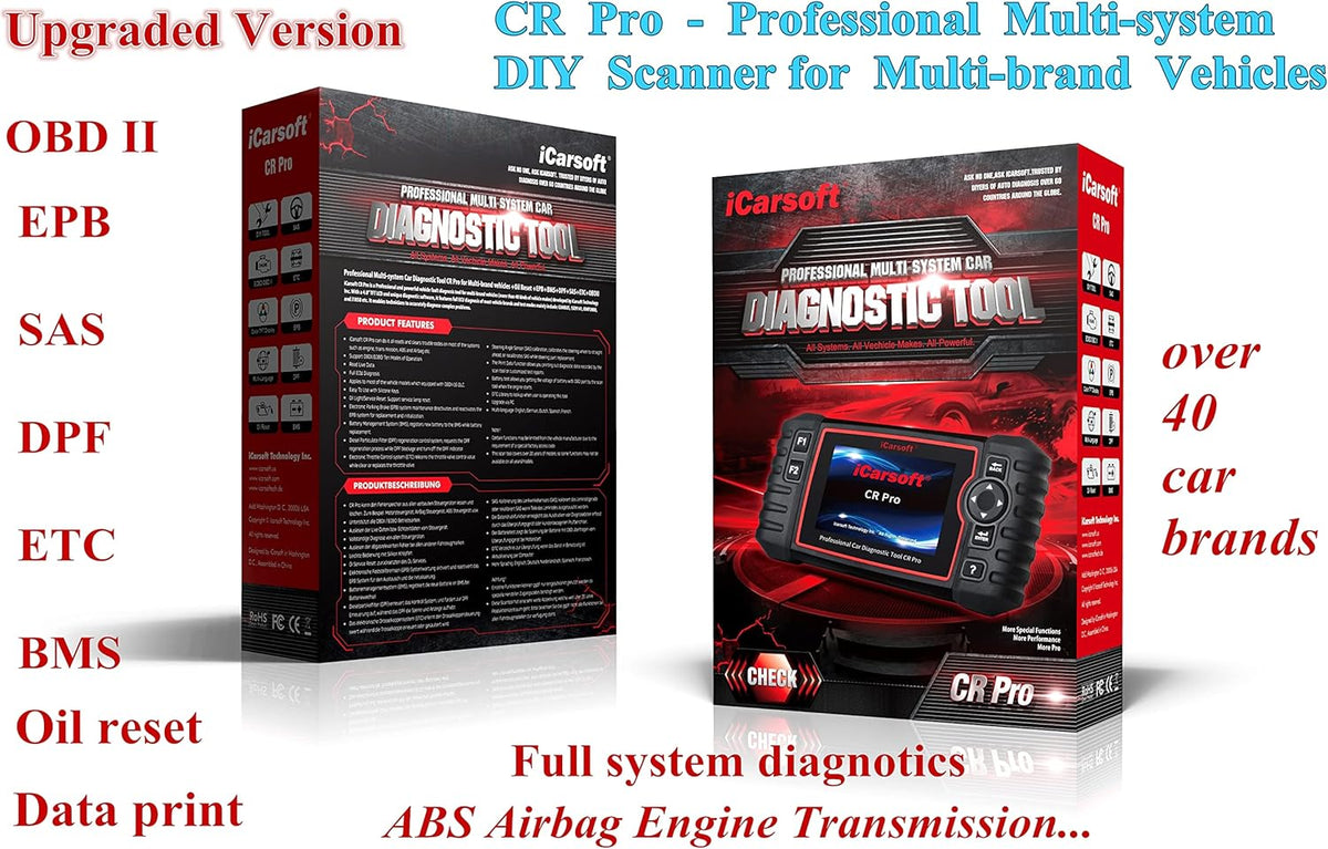 iCarsoft CR Pro Profi all-in-one diagnoseapparaat