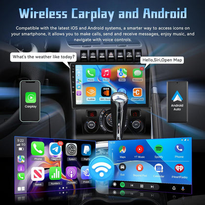 Android Autoradio – Multimedia Systeem – Navigatie Radio – Touchscreen Headunit – 9 Inch Display – Wireless CarPlay & Android Auto – 8-Core Qualcomm Processor – DSP Hi-Res Geluid
