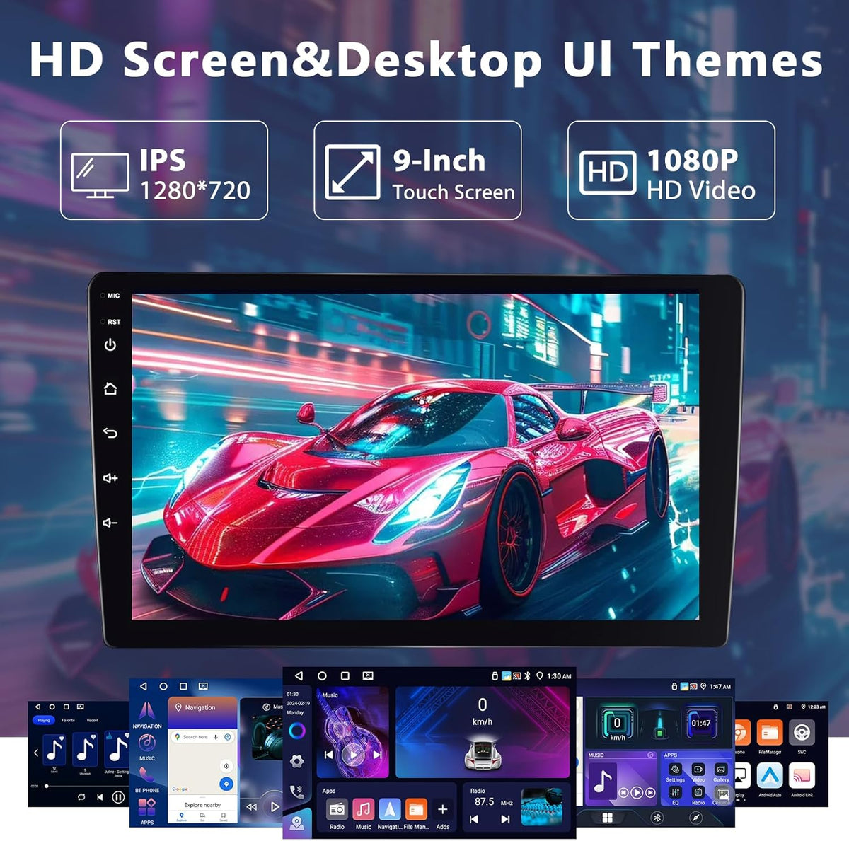 2-DIN Autoradio – Dubbele DIN Radio – Android Autoradio – Auto Multimedia Speler – CarPlay Radio – 7 Inch HD Touchscreen – Draadloze CarPlay & Android Auto – Achteruitrijcamera & GPS Navigatie