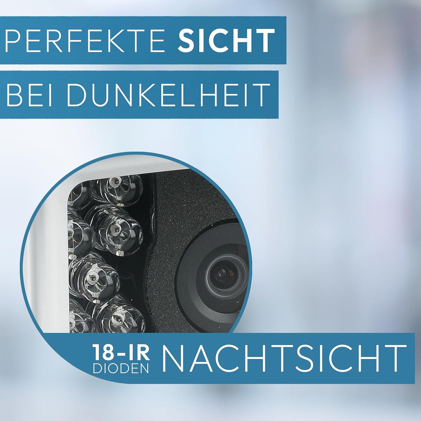 VSG 24 23132 Transporter achteruitrijcamera, Heavy Duty, camera incl. adapterkabel, 600TV resolutie, nachtzicht, 120° hoek, 12 V, IP67 - wit