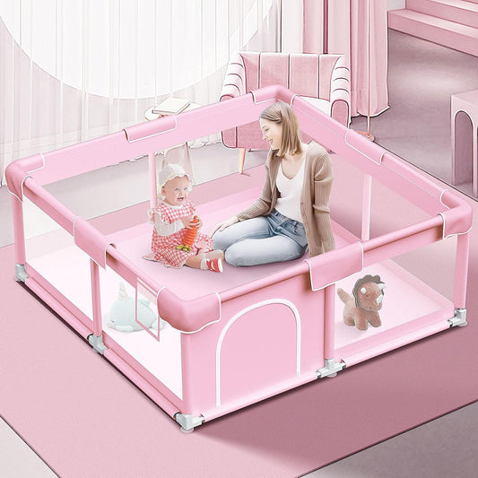 Baby playpen 1.2 * 1.2 m Pink - QUORE