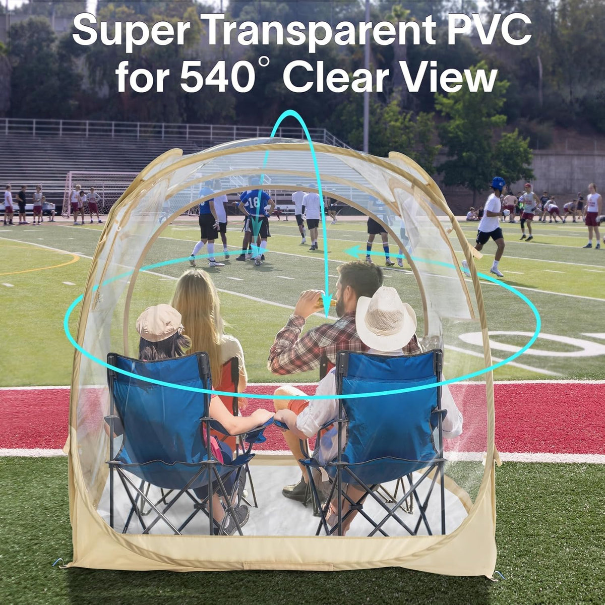 EighteenTek Sporttent - Instant Tent Shelter - Outdoor Bubble Tent 1-6 Persoon - Regentent Camping Zonoverkapping Pop Up - Helder, Patent Beschermd Ontwerp