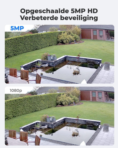 Beveiligingscamera - WiFi-beveiligingscamera - Camerabewaking - voor Buiten - 5MP - Smart PoE Camera - met Persoon - Voertuig Detectie - Dome CCTV - IP66 Weerbestendig - Time-Lapse - Videotoezicht Camera - Audio Opnamen - Zwart