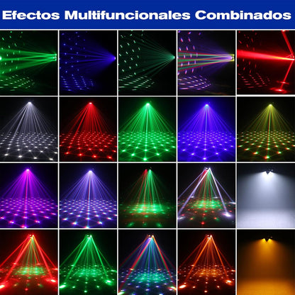 150 W Mini Moving Head Light RGBW discolamp met discobol DMX512 beweegbare schijnwerper, 6 lichtarme stroboscoopeffect, voor feest, familie, bruiloft, verjaardag