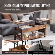 Koffietafel - Table - Coffe table - Living Room Table - Lift Top salontafel - tafel met extra opbergruimte - omklapbare salontafel voor de woonkamer - 47.5in - Bruin - 57.76lbs