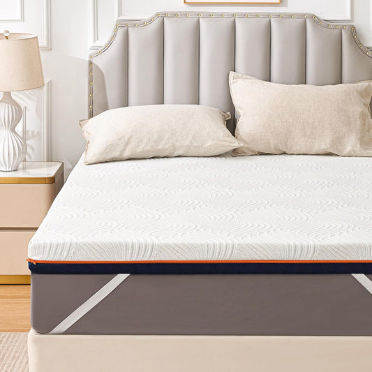 Topper 140x200 cm – Matrasbeschermer – Matrasonderlegger – Matrasverbeteraar – Matrasschuim – Memory Foam & Koudschuim – Orthopedisch Comfort – Ademend 3D-Mesh Overtrek