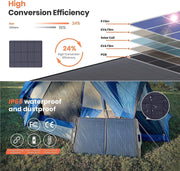 Zonnepanelen met Stekker - Zonnepaneel-Oplader - Zonnepaneel - 100 W - Opvouwbare - Draagbaar - met 20-28 V DC-aansluiting - voor Krachtcentrales - met USB-A - USB-C - QC 3.0 - voor Noodgevallen buiten - Camping - Noodsituatie