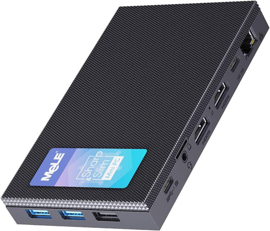 MeLE Quieter4C Mini PC Zonder Ventilator 12e Alder Lake N100 (tot 3,4GHz)16GB LPDDR4x 512GB Desktop Personal Computer Win 11 Pro 4K Drievoudige weergave Dubbel HDMI Alles-in-één USB-C BT5.1 Ethernet