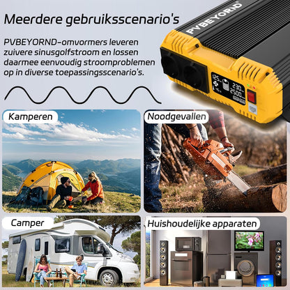 Omvormer 12V naar 230V Zuivere Sinus 2500W/5000W Spanningsomvormer 12V 230V Met een externe LCD-controller, geschikt voor campers en elektrische installaties in huis