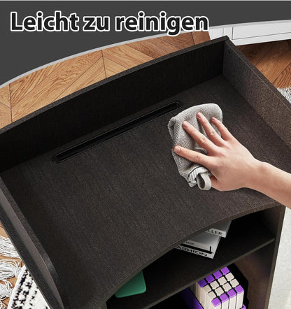 Sta-bureau, podiumstandaard, houten podium, houten sprekerbureau met dubbellaags opbergvak en remwiel voor klaslokaal, hoorzaal, kerk, seminar zwart (60 x 39,8 x 101 cm)