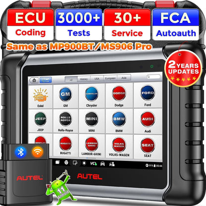 Autel MaxiPRO MP808BT PRO Android 11 [2 Jaar Updates - Waarde €650], 2024 ECU-Codering op Dealerniveau, Upgrade van MS906BT MP808S MP808 MP808BT, Volledig Bidirectioneel, 30+ Service, OE-Diagnostiek