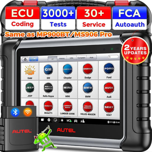 Autel MaxiPRO MP808BT PRO Android 11 [2 Jaar Updates - Waarde €650], 2024 ECU-Codering op Dealerniveau, Upgrade van MS906BT MP808S MP808 MP808BT, Volledig Bidirectioneel, 30+ Service, OE-Diagnostiek