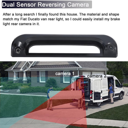 HD 1280Pixels Remlicht Dak Achteruitrijcamera Achteruitrijcamera Dubbele Lens Camera Parkeersysteem Compatibel met Fiat Ducato X250 X251 290 290X/Citroen Jumper 244 Z 250 2500/Peugeot Boxer Furgon MK3