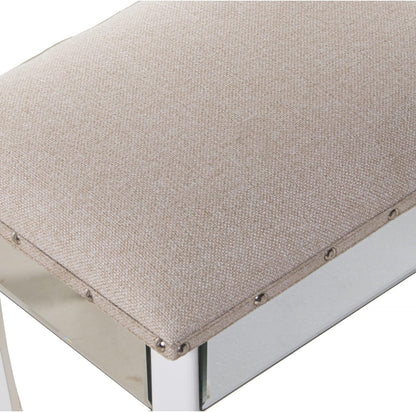 DRW Kaptafel met 3 laden van hout en spiegel en kruk in wit en spiegel 90 x 32,5 x 80 cm en kruk 40 x 34 x 43 cm