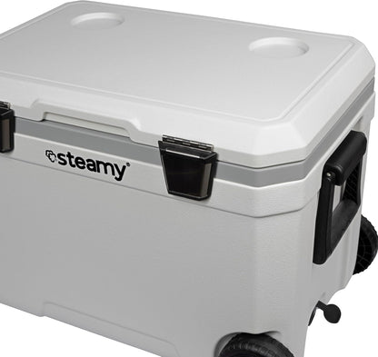Steamy Marine 70, Roller koelbox met wielen, 70 liter, wit