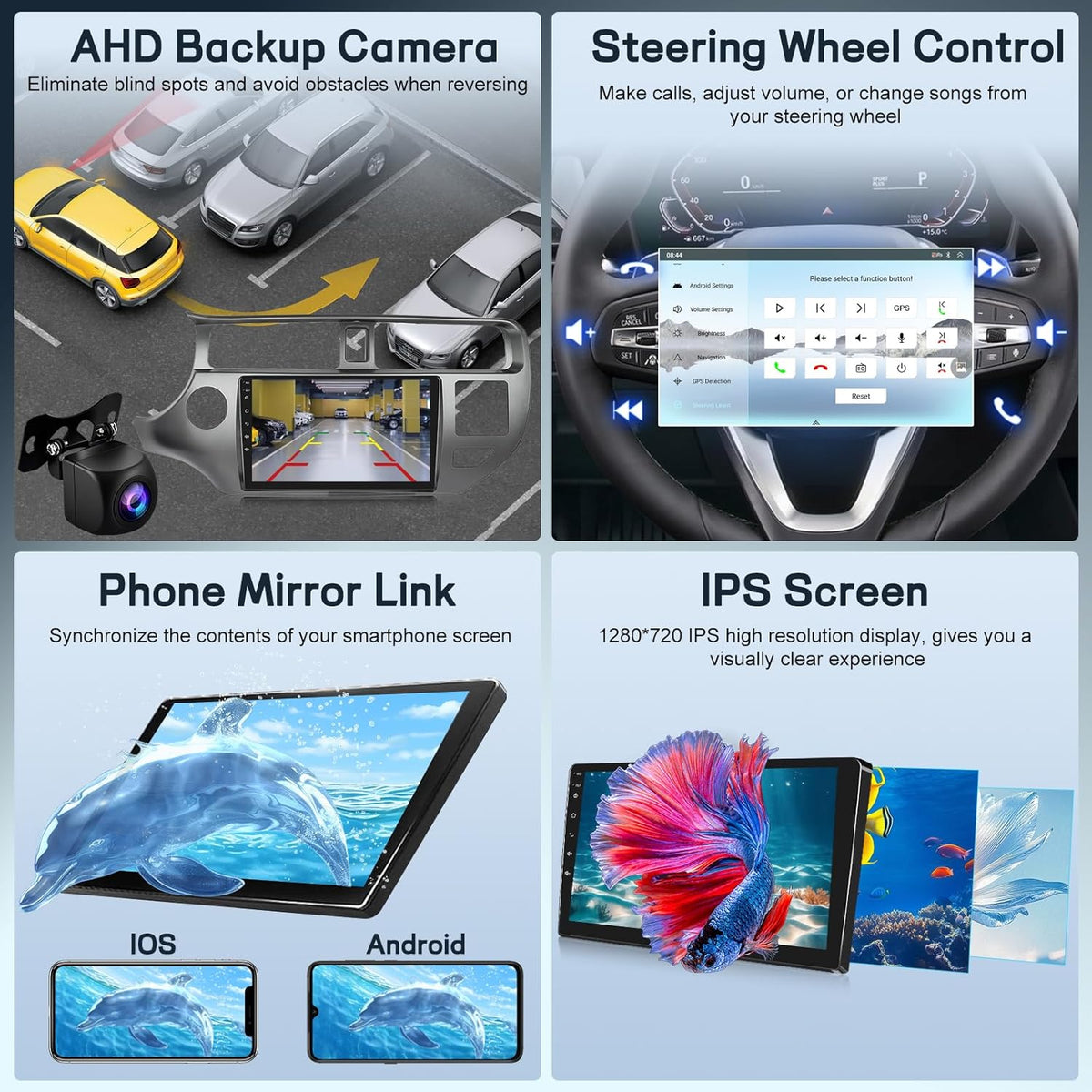 4G+64G 8 Core Qualcomm Car Radio for Kia Rio 2012-2015 with Wireless Carplay & Android Auto, 9 Inch Android Car Stereo with WiFi/GPS/Bluetooth 5.1/DPS Hi-Res/FM RDS Radio