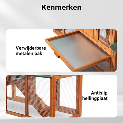XXL konijnenhok hazenstal vrije loopruimte kleine dieren konijnenkooi kooi huisdieren