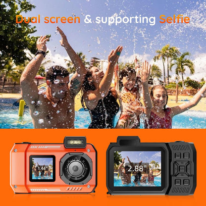 MaxMango Digitale camera, 8K en 33FT onderwatercamera met 64 GB, 2,8 inch dubbele beeldschermen, selfie, waterdicht, stofdicht, schokbestendig, compact, voor kinderen, tieners, beginners