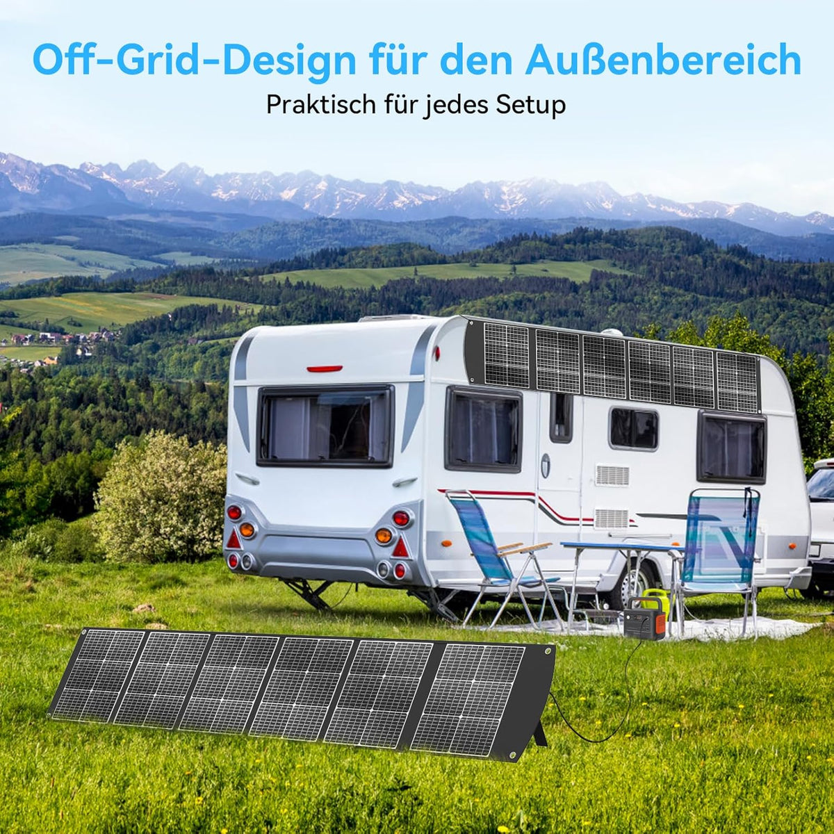 Ecosonique 400W Foldable Portable Solar Panel Portable Charger with Stand Foldable 40V MC4 Power Supply and Multiple Outputs for Solar Generators, Solar Panels for Camping - QUORE