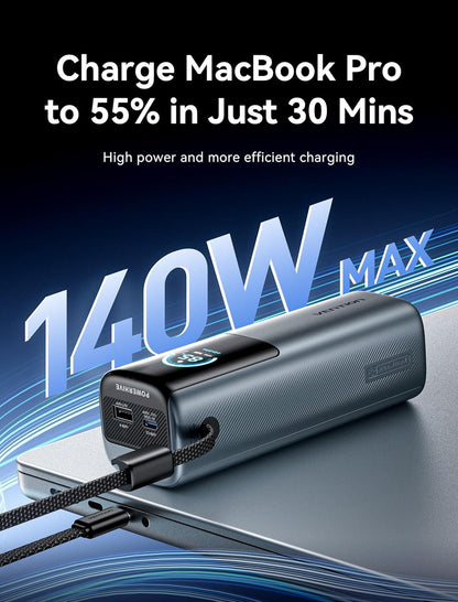 VENTION Powerbank 27000mAh 200W - Snelladen 3-Poorts Powerbank met Emoji-animaties - Draagbare Accu voor Laptops, MacBook Pro, iPhone 17/16/15, iPad, Galaxy S25