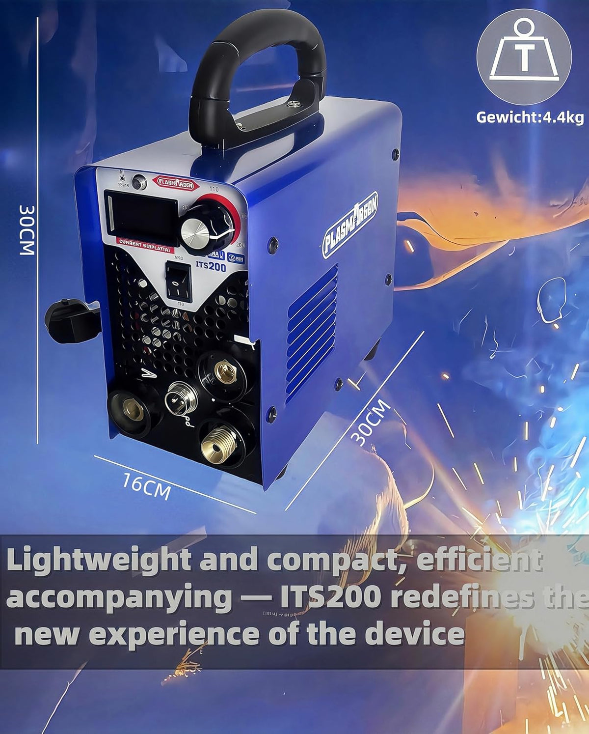 ITS-200 WIG lasapparaat met 200 ampère en MMA, 2-in-1 combi TIG-lasapparaat DC TIG lasmachine voor het lassen van staal, roestvrij staal