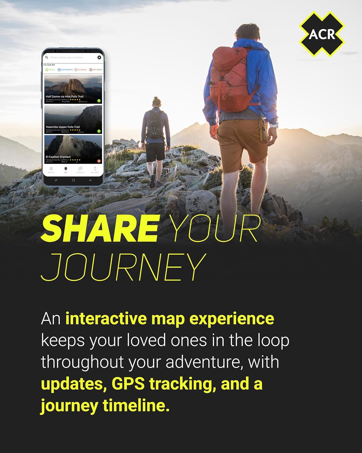 ACR Bivy Stick Satellite Communicator - Wereldwijde tweerichtings-tekstberichten, GPS-tracking, kaarten en navigatie, nood-SOS, weerberichten en locatie delen, compatibele app