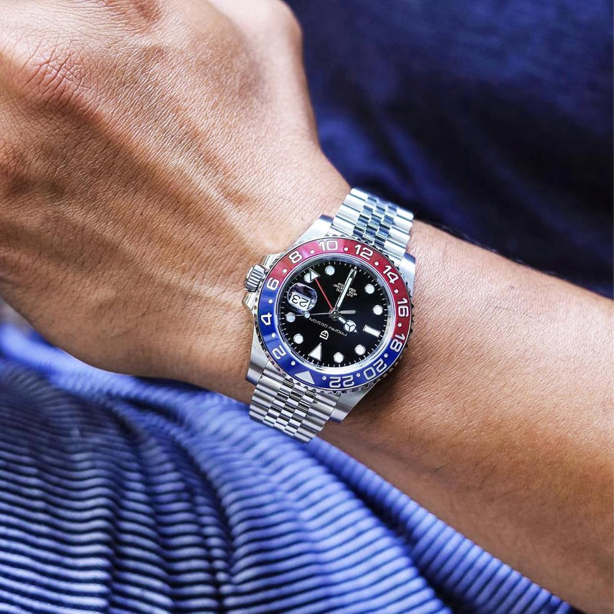 Pagani Design Herenhorloge GMT Automatisch Horloge Klassiek 40 MM Roestvrij Staal Mechanisch Horloge Saffierglas 100M Waterdicht Lichtgevend Casual Sport Modieus Zakelijk Horloge.