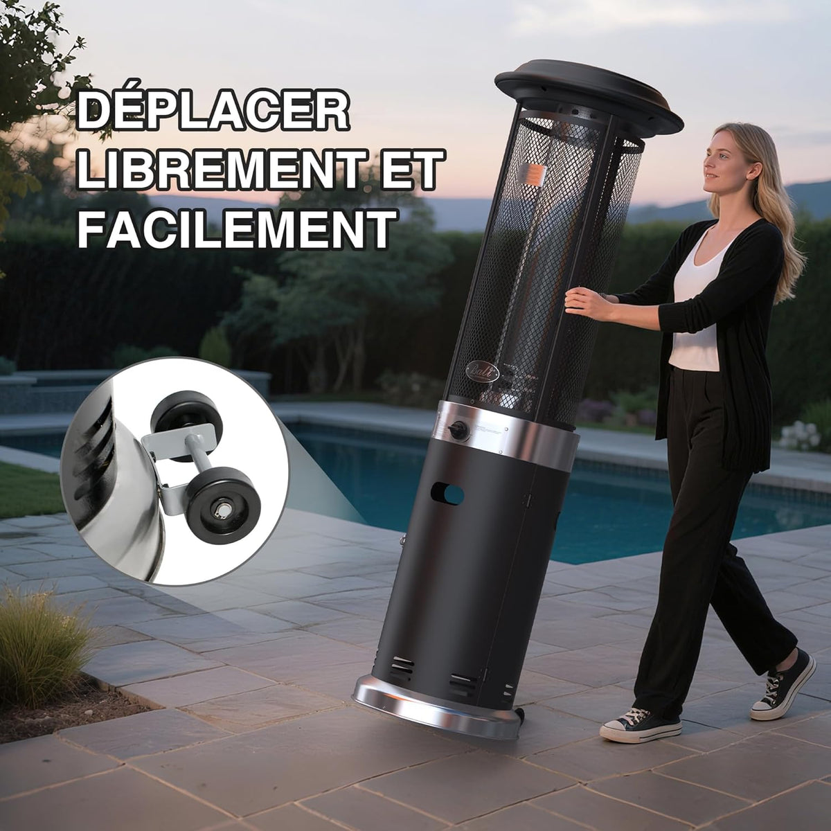 Bali OUTDOORS Lounge Terrace heater 11kW - Standing Heater - Flameheater - QUORE